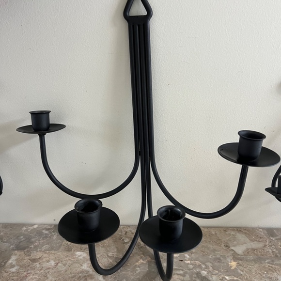 Set of 3 Retro Metal Candlestick Holders - Picture 2 of 4
